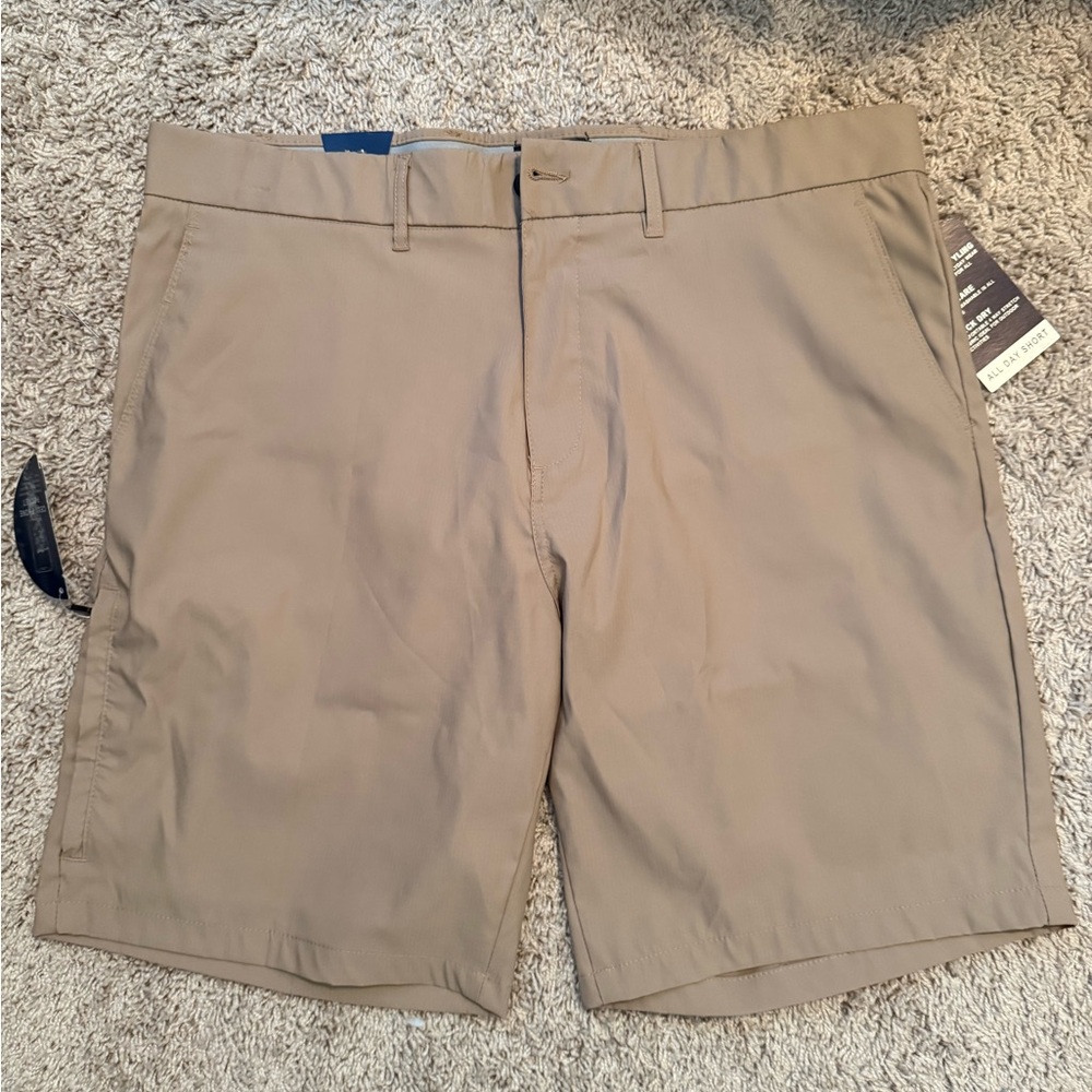 Classic Tan Flat Front Men's Shorts